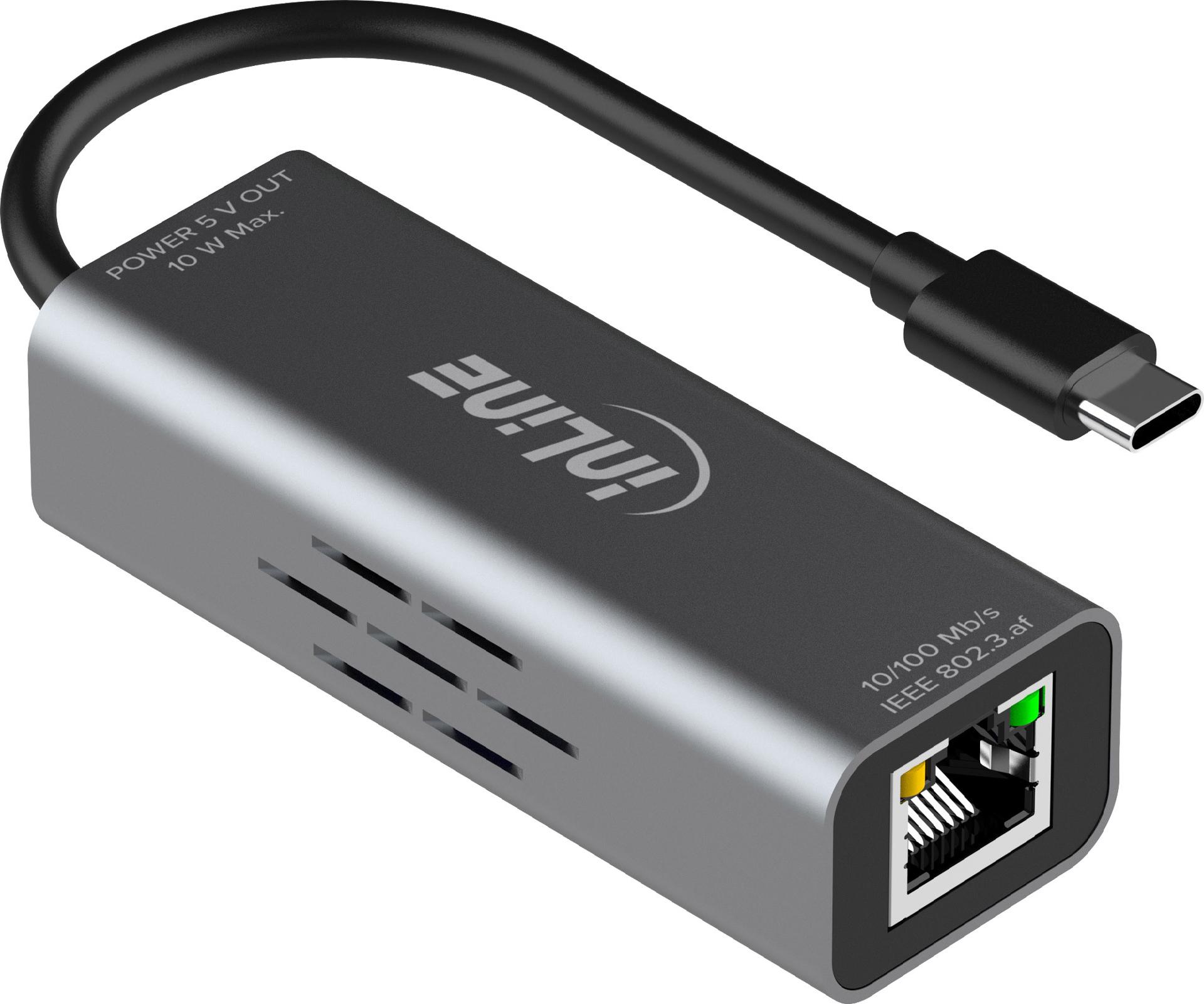InLine USB-C zu RJ45 PoE-Adapter - mit Überspannungsschutz (33380J)