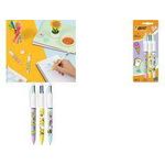 BIC Druckkugelschreiber 4 Colours Kawaii, 3er Blister Strichstärke: 0,32 mm, mit Kawaii-Motiven, farbig sortierte - 1 Stück (5037711)