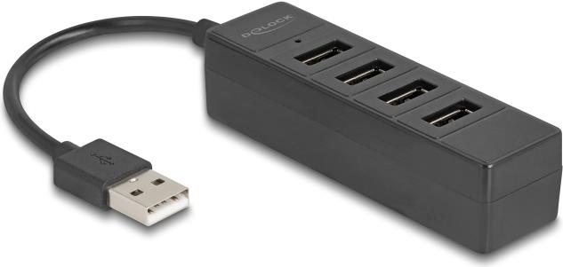 Delock USB Hub 4 Port 2.0 mit 4 x Typ-A Buchse schwarz (64334)