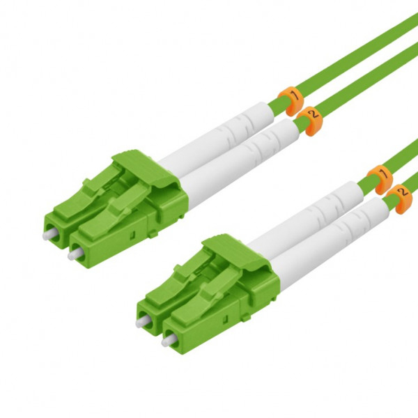 Helos LWL Patchkabel OM5 50/125 µm LC Duplex 2 m Lindgrün