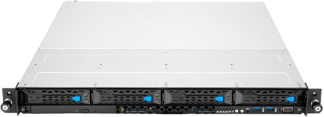 ASUS RS300-E11-RS4 1U Rack-Server mit Intel C252, 4x 3,5" Hot-Swap, redundantes 450W Netzteil, Silber