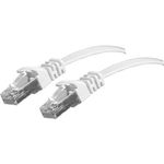 Patchkabel, flach, U/FTP, CAT.6, weiß, 2,0 m Superflaches Patchkabel z.B. für die Verlegung unter Teppichböden und Fußleisten (845057)