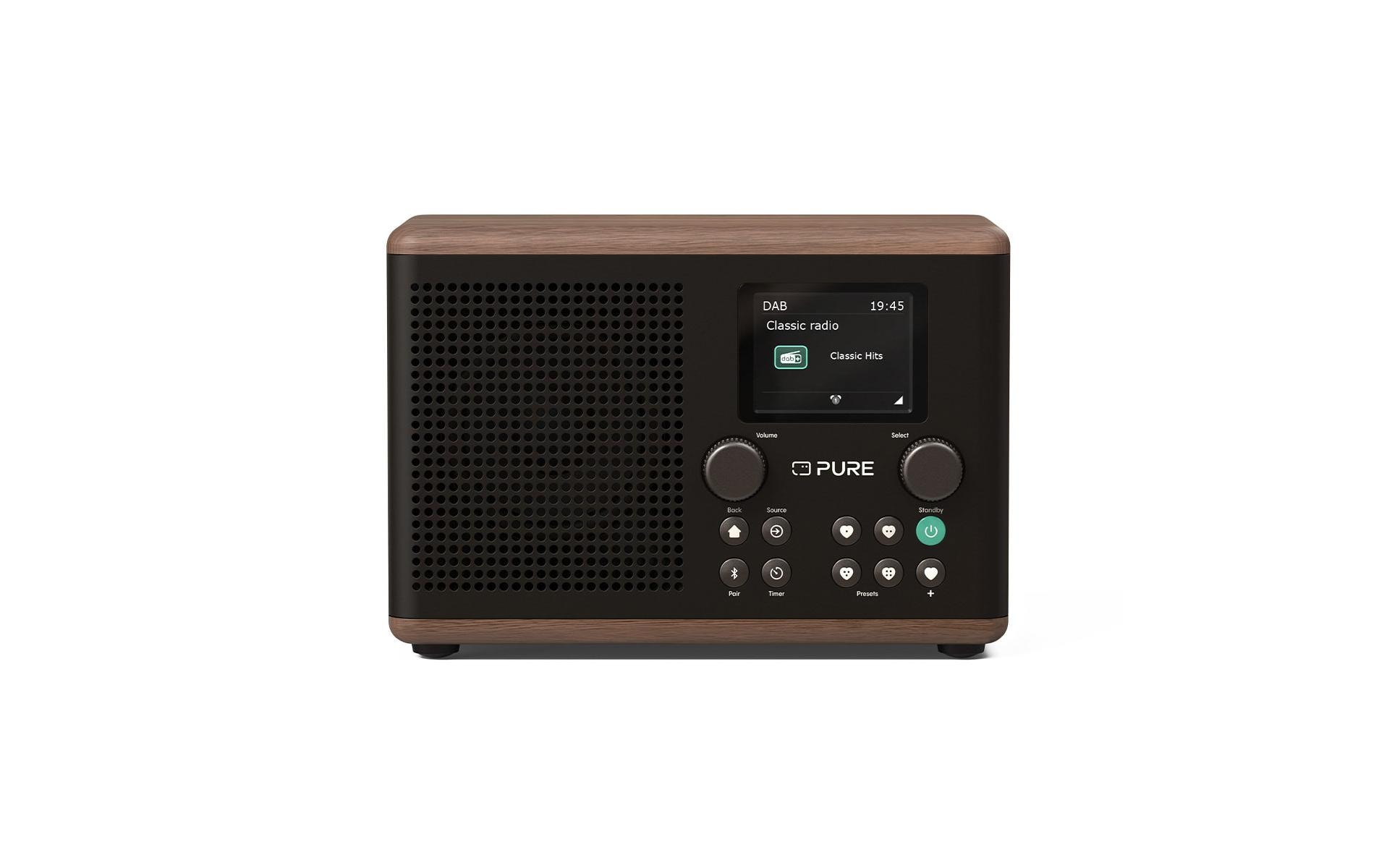Pure Classic H4 DAB+ FM Radio Bluetooth 5.3 10W Schwarz/Walnuss