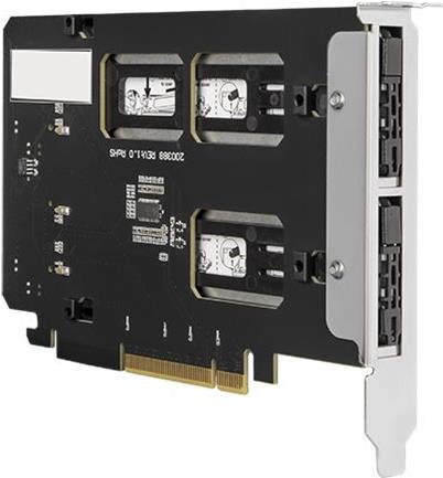 ICY Dock ToughArmor MB842MP-B 2x M.2 NVMe SSD-Wechselrahmen PCIe 4.0 x8 Bifurcation Schwarz, Silber