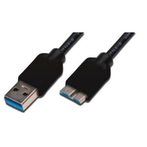 Digitus AK-300117-003-S 0.25m USB A Micro-USB B Männlich Männlich Schwarz USB Kabel (AK-112344)