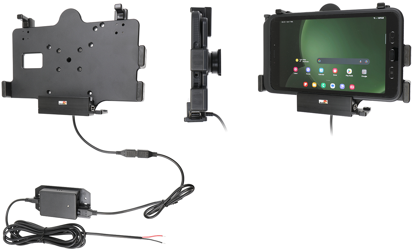 Brodit 713387 Aktive Kfz-Ladeschale Galaxy Tab Active 5 Pogo Molex Schwarz