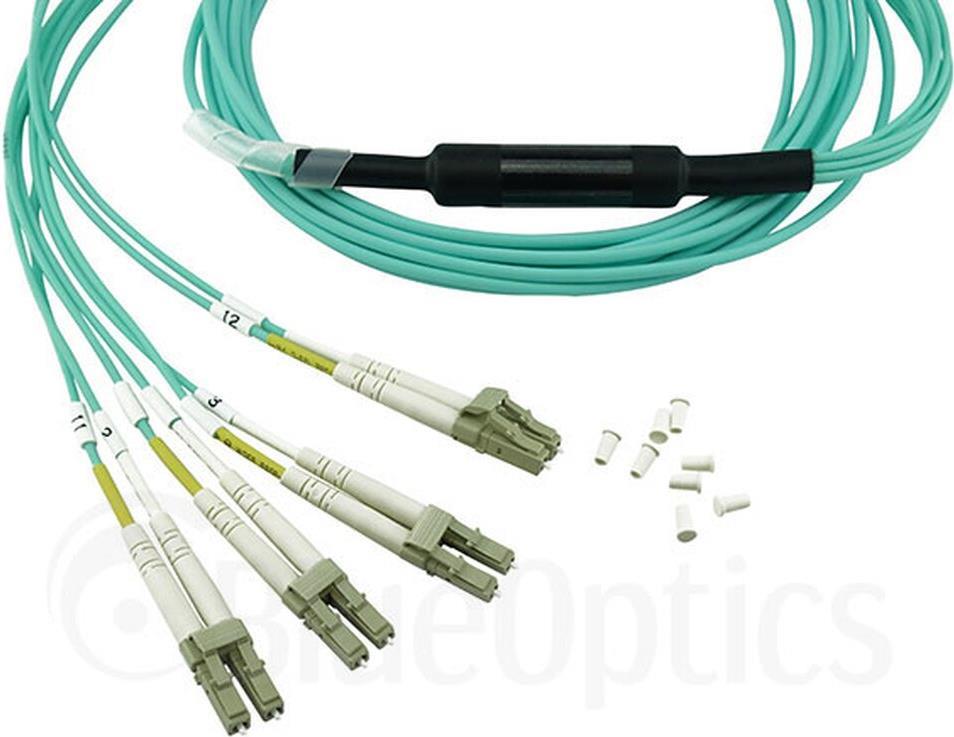 BlueOptics SFP6141EU3MKB Glasfaserkabel 3 m MTP 4x LC OM3 Mintfarbe (SFP6141EU3MKB)