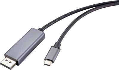 Renkforce DisplayPort AV Anschlusskabel [1x DisplayPort Stecker - 1x USB-C™ Stecker] 1.00 m Black (RF-4630696)