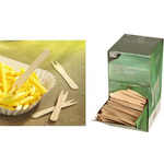 PAPSTAR Pommes-Frites-Gabeln "pure", Länge: 85 mm aus natürlich hellem Birkenholz, biologisch abbaubar - 1 Stück (18201)