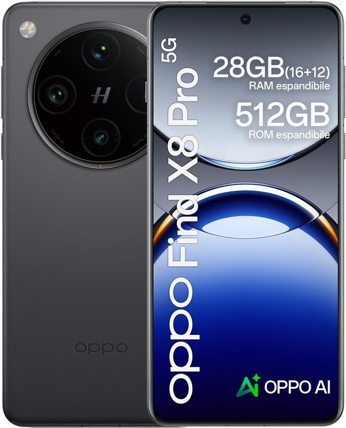 OPPO Find X8 Pro 17,2 cm (6.78") Dual-SIM Android 15 5G USB Typ-C 16 GB 512 GB 5910 mAh Schwarz