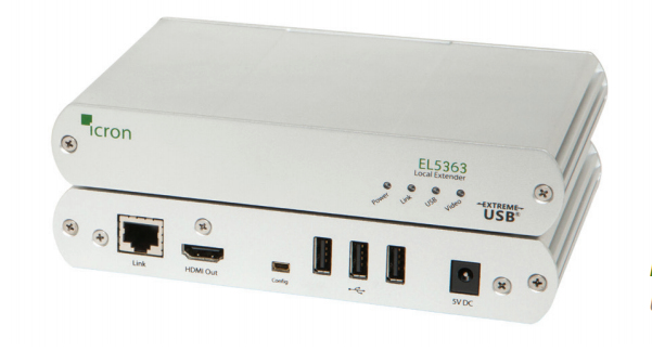 Icron EL5363 KVM-Extender 100 m 3840 x 2160 30 Hz Grau