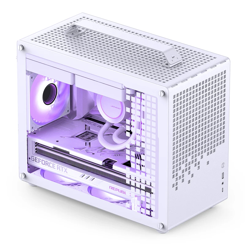 Jonsplus Z20 Micro-ATX Gehäuse Mini Tower mit Tragegriff, Weiß