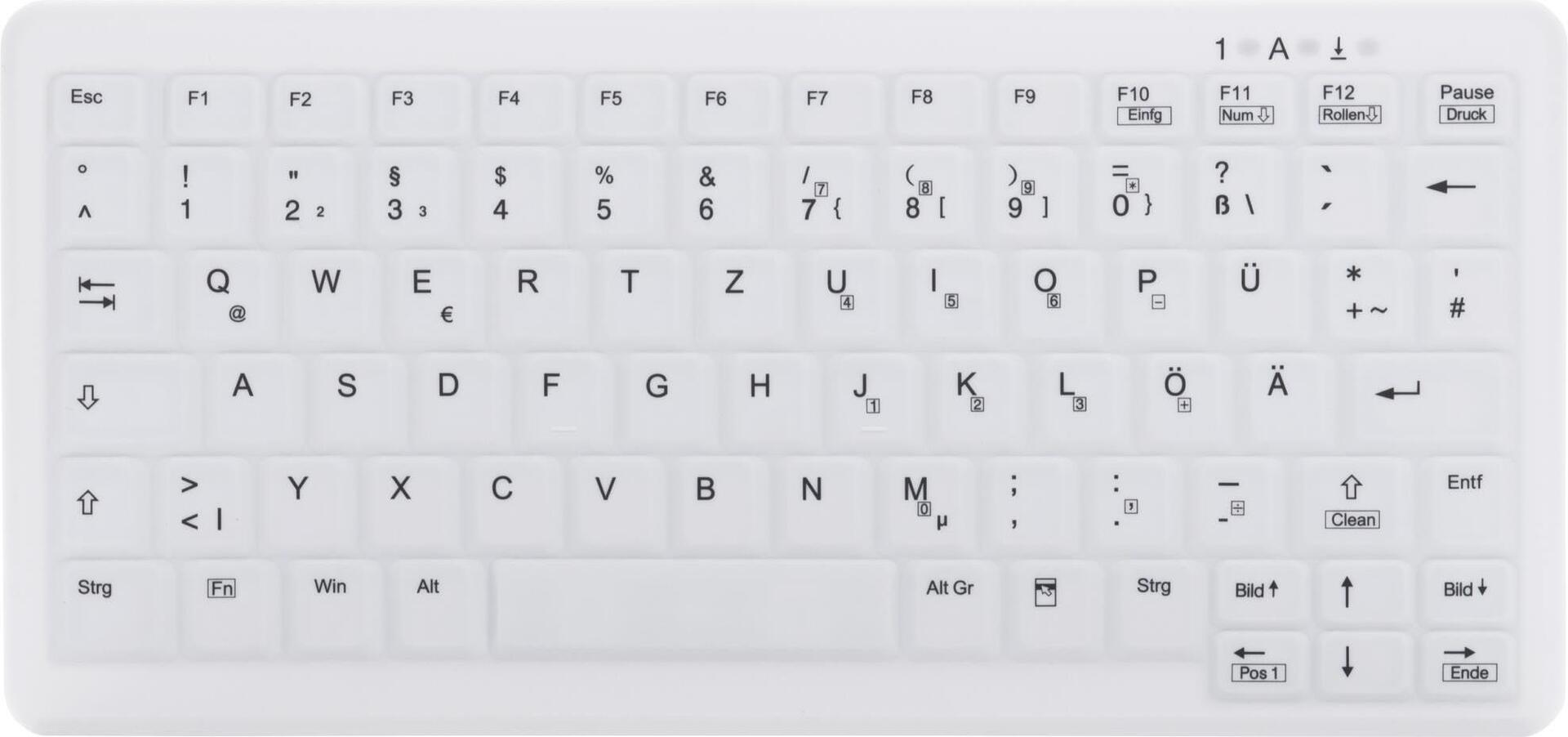 CHERRY Active Key MedicalKey AK-C4110 - Tastatur - kabellos - 2,4 GHz - QWERTZ - Deutsch - weiß (AK-C4110F-FU1-W/GE)