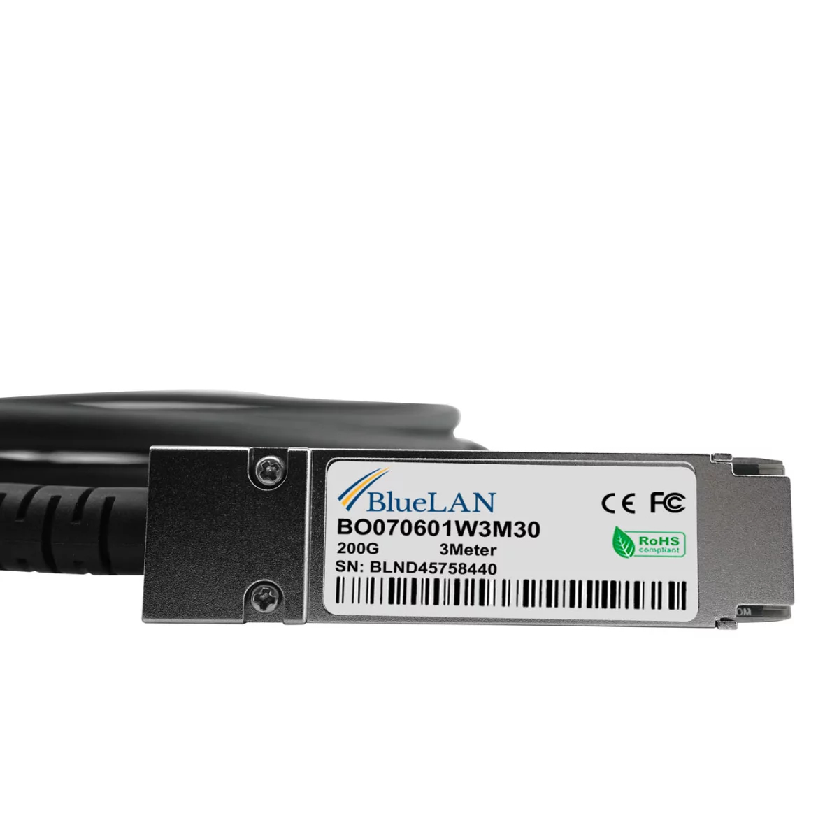 BlueOptics HPE Q9S72A-BL DAC Breakout Kabel 1m 100GBASE-CR4 QSFP28 auf 4x 25GBASE-CR SFP28 Passiv AWG26 Schwarz