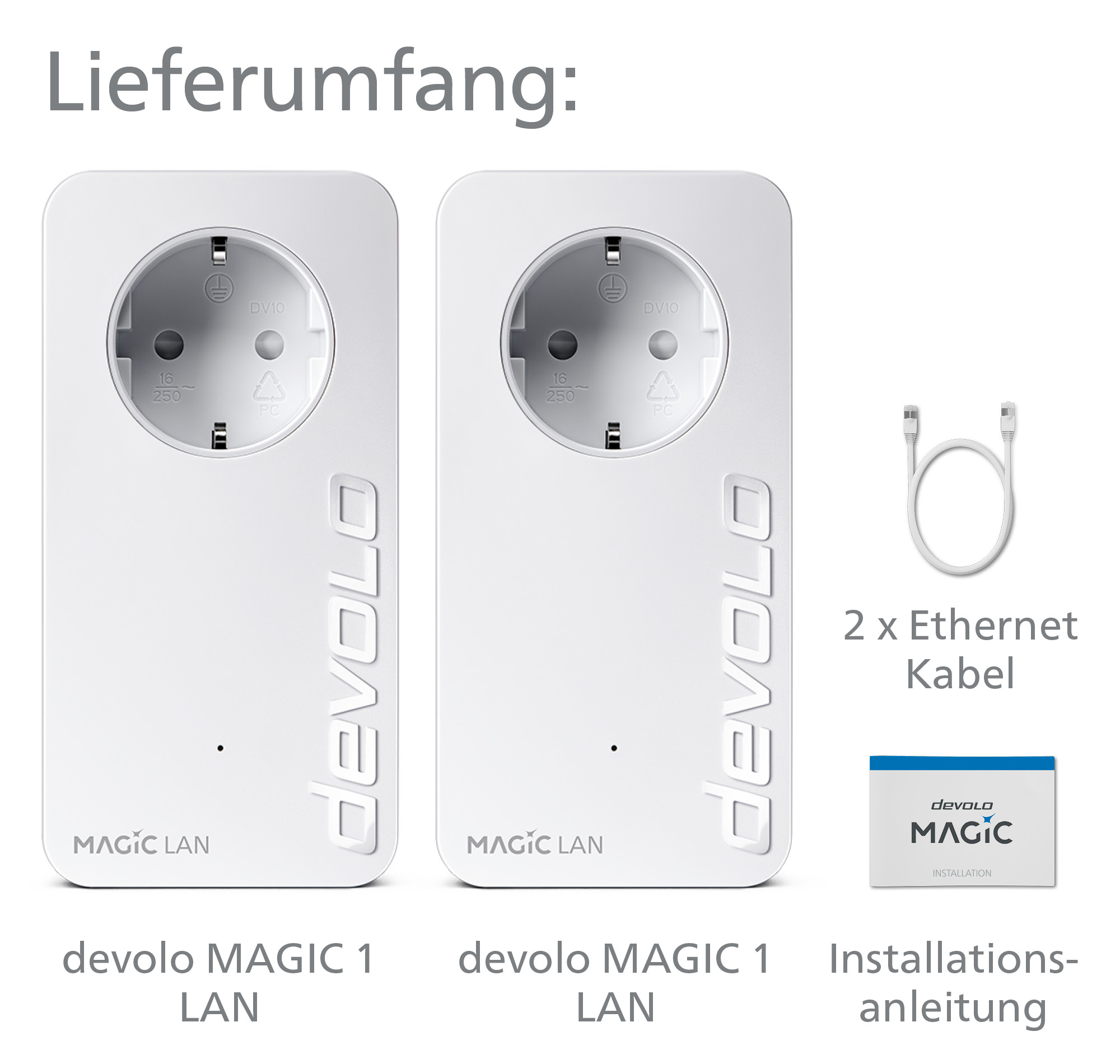 devolo Magic 1 LAN Starter Kit Powerline Bridge 1200 Mbit/s HomeGrid Weiß
