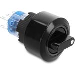 Delock Drehschalter zum Einbau 22 mm rastend 6x Lötanschluss IP65 schwarz 20991