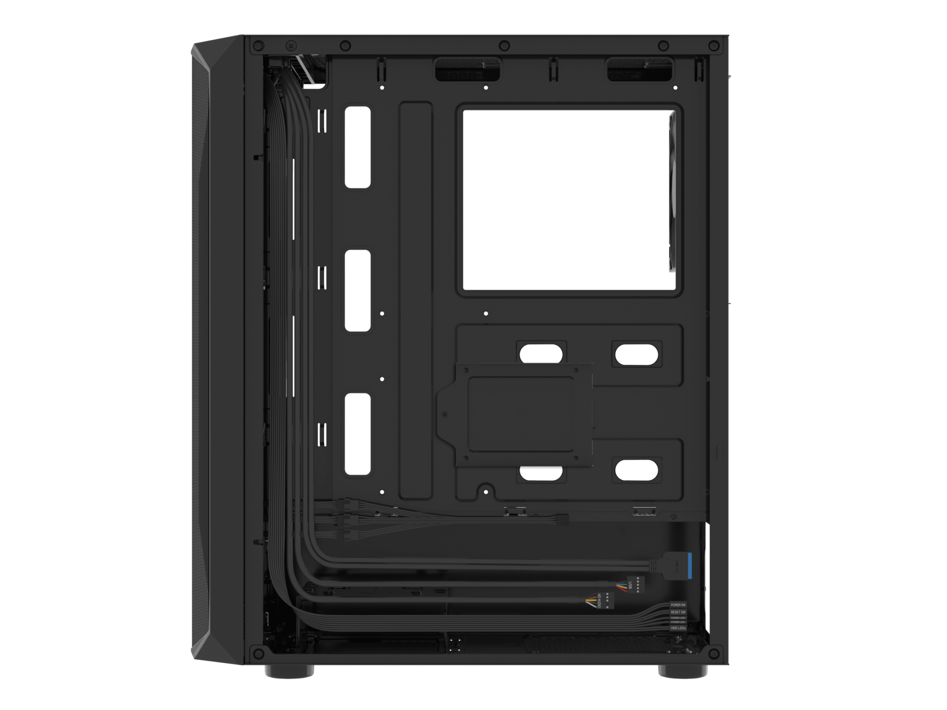 FURY Shobo SH4F Midi Tower PC-Gehäuse ATX/micro ATX/Mini-ITX Gehärtetes Glas Schwarz