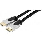 High Speed HDMI Kabel mit Ethernet, High Quality , vergoldet, HDMI St. A / St. A, Geflechtmantel, schwarz, 5,0 m mit optisch ansprechendem Geflechtmantel (127922)