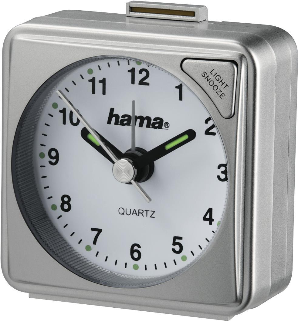 Hama A50 Quarztischuhr Silber Quadratisch (00186328)