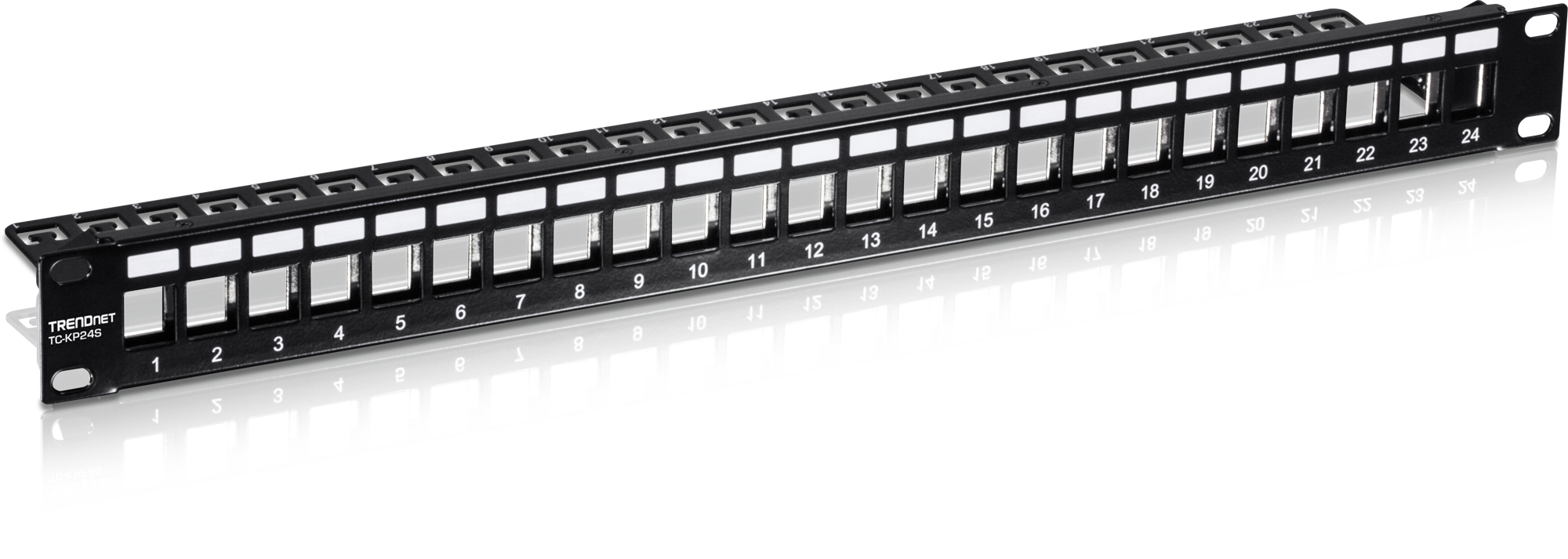 TRENDnet TC-KP24S 24-Port Blank Keystone Patchpanel 1U 19" Schwarz