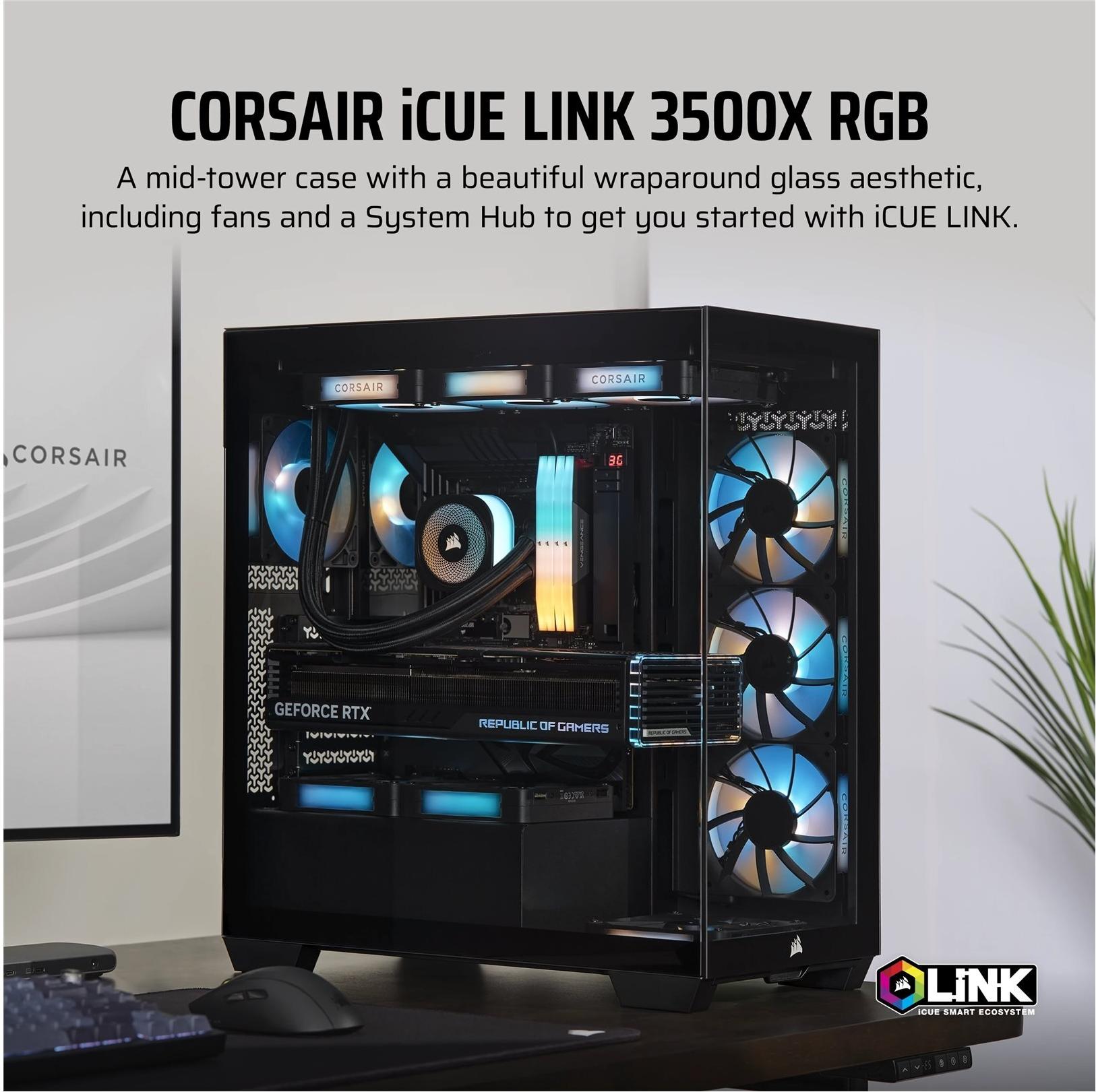 Corsair iCUE LINK 3500X RGB Midi Tower Schwarz