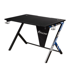 X-Rocker Ocelot Gaming-Schreibtisch 115 x 73,5 cm Stahl Carbonfaser Schwarz, Blau, Rot