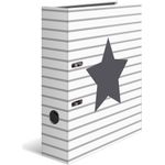 HERMA Motivordner "Stars", Weiß gestreift, DIN A4 Rückenbreite: 70 mm, aus stabilem Karton, bedruckter - 1 Stück (7191)