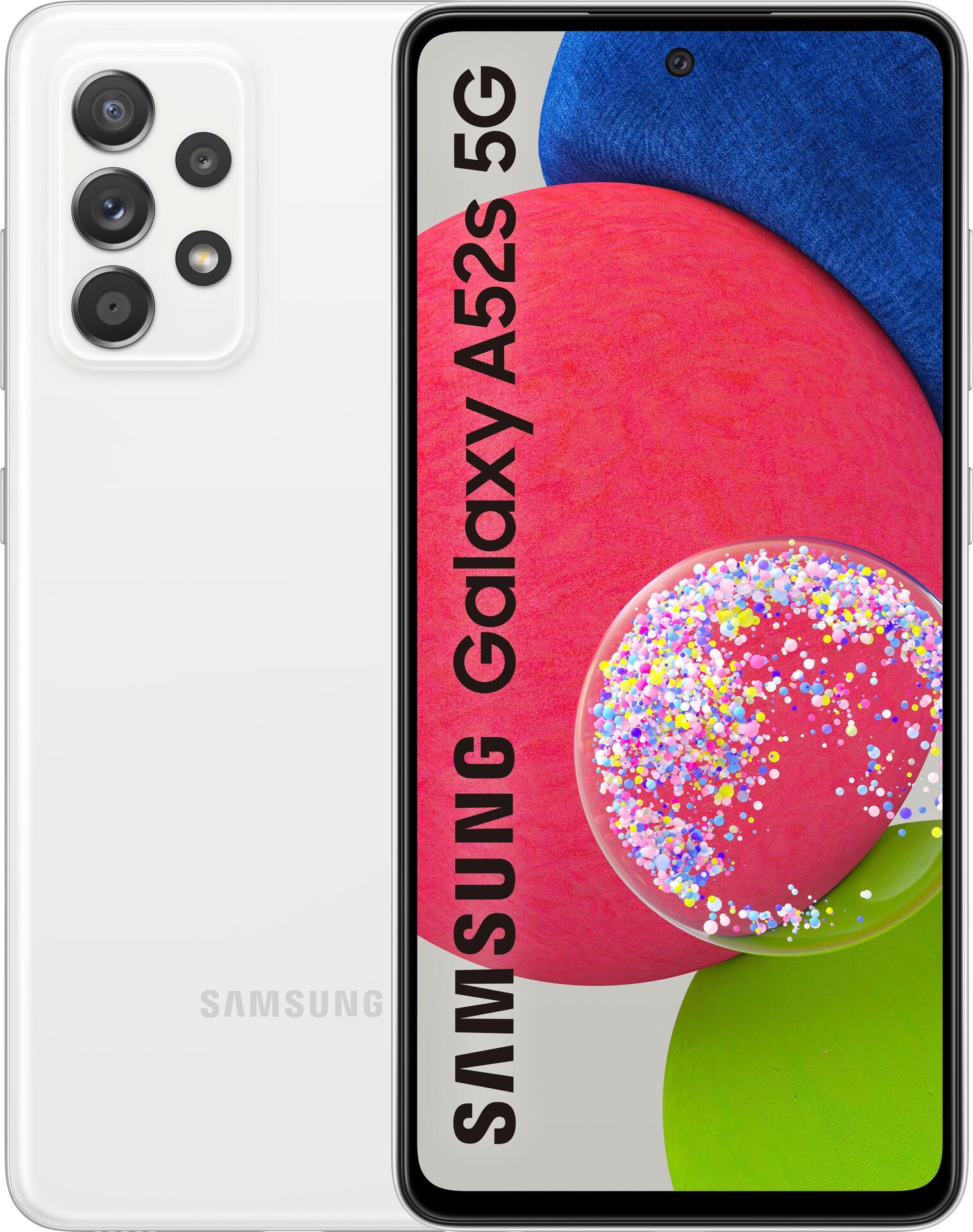 Samsung Galaxy A52s 5G SM-A528B 16,5 cm (6.5" ) Hybride Dual-SIM Android 11 USB Typ-C 6 GB 128 GB 4500 mAh Weiß (SM-A528BZWDEUB)