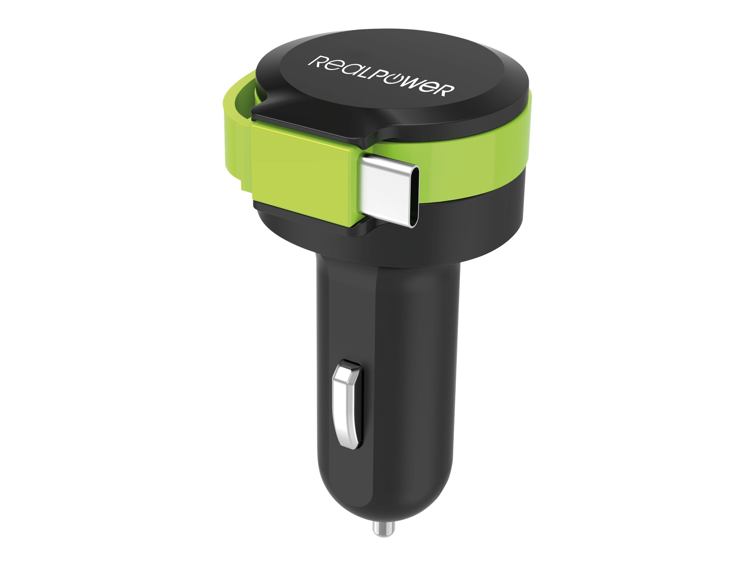 RealPower Auto-Netzteil 257636 4.8 A USB USB-C Schwarz, Grün