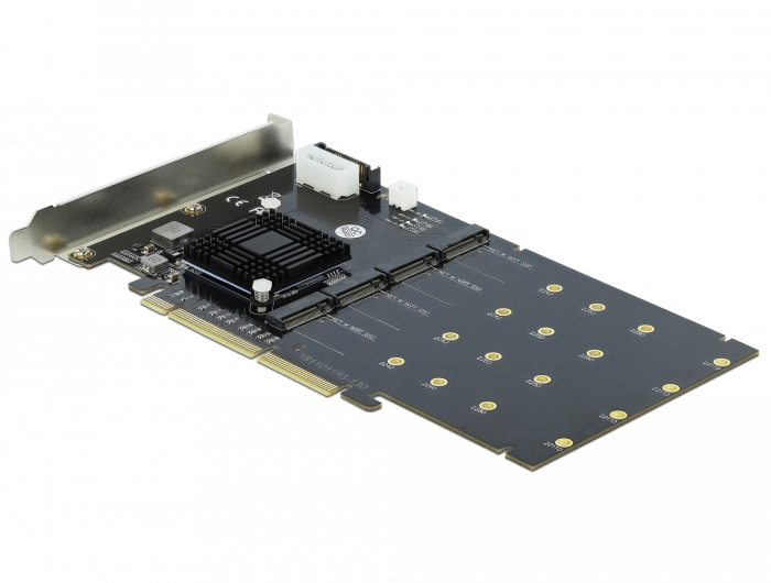Delock Speicher-Controller 4 x M.2 NVMe Key M PCIe 3.0 x16 Schwarz