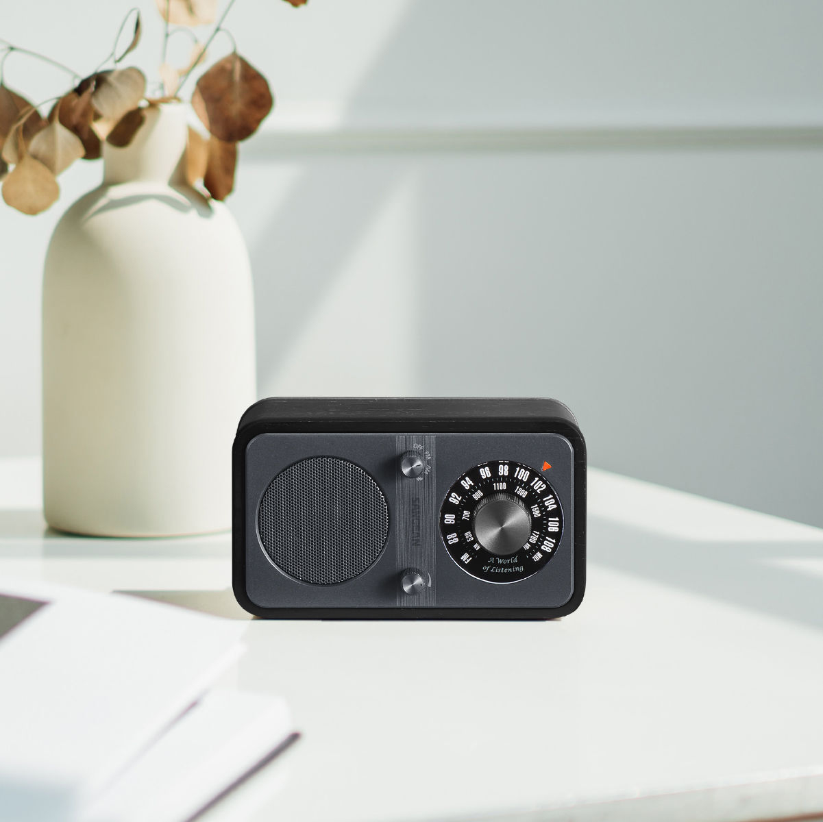 Sangean WR-9 Tragbares FM/AM-Radio Echtholz Bluetooth 8W Midnight Oak