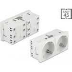 Delock Easy 45 Schutzkontakt-Steckdose 45°-Anordnung 2-fach erweiterbar 45 x 45 mm (81426)