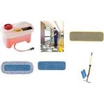 Rubbermaid Bodenreinigungssystem Pulse, Flachmoppset Moppstiel mit integriertem Flüssigkeitstank zum Einfüllen - 1 Stück (R050669)
