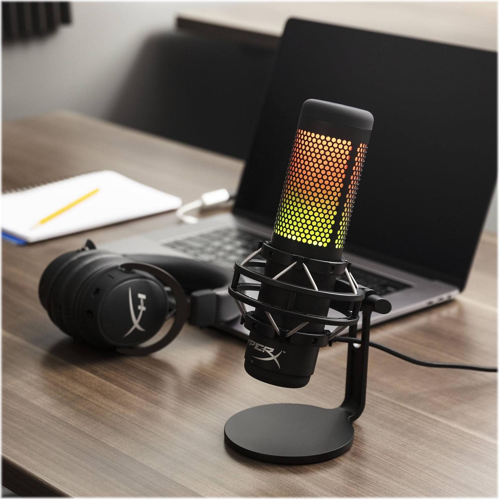 HyperX QuadCast S USB-Mikrofon RGB-Beleuchtung Grau, Schwarz