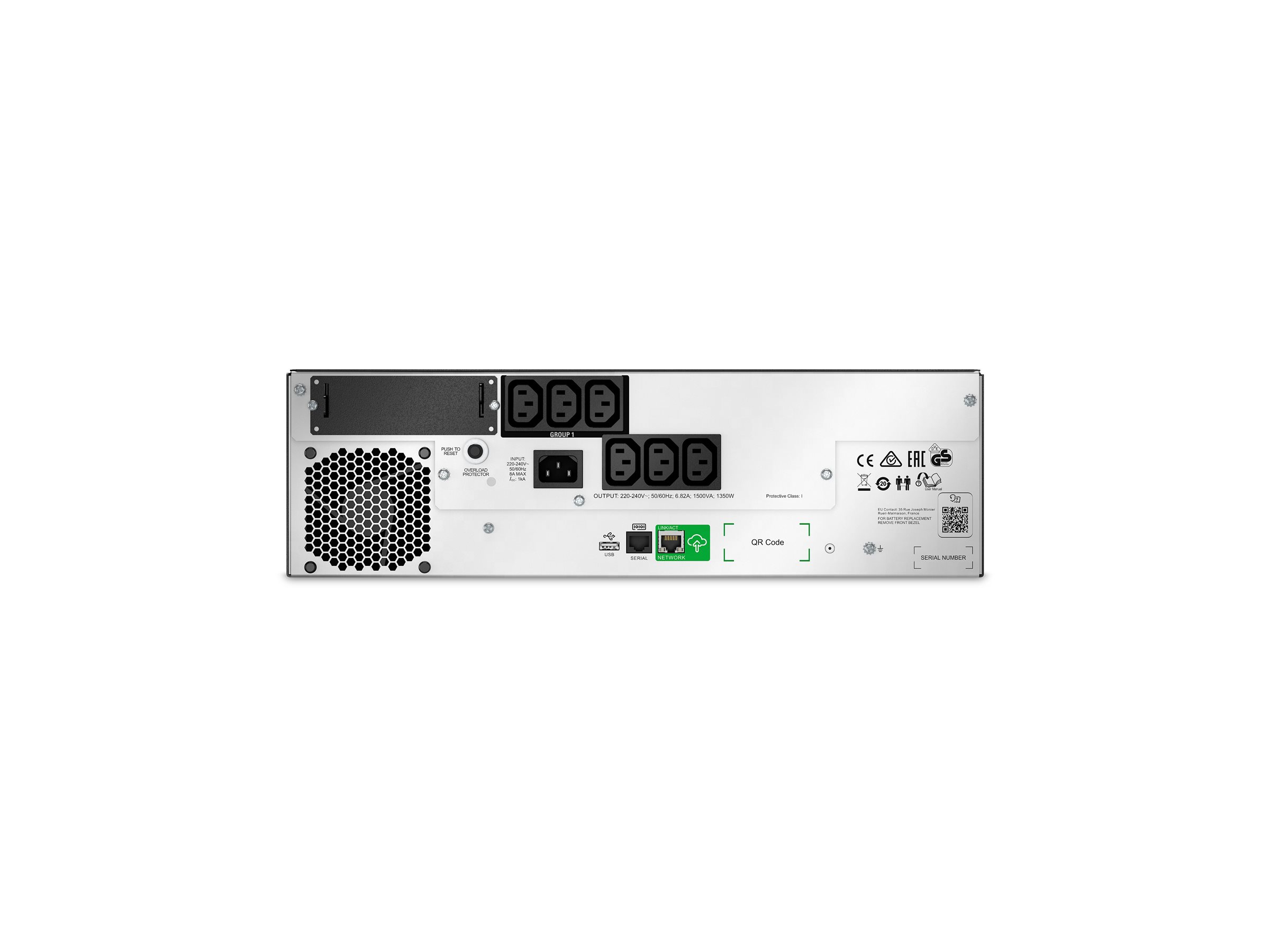 APC Smart-UPS Li-Ion 1500VA Line-Interactive USV 3HE Rackmount SmartConnect Schwarz, Silber