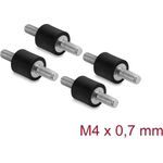 Delock Vibrationsdämpfer M4 x 0,7 mm D 10 x H 10 mm mit 2 x Außengewinde 4 Stück schwarz (60798)