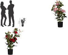 PAPERFLOW Kunstpflanze "Rosenstock", rosa, Höhe: 540 mm Blätter & Blumen: Polyester, Stamm: Polyethylen, - 1 Stück (PARROS54)