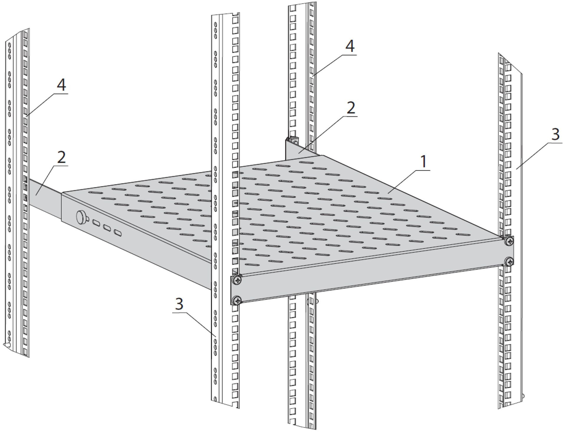 EFB-Elektronik 48,30cm (19") 1HE Fachboden fest, ET 550..650 mm, 120 kg, ST 800, RAL7035 Hersteller: EFB Elektronik (691651FGR.8)