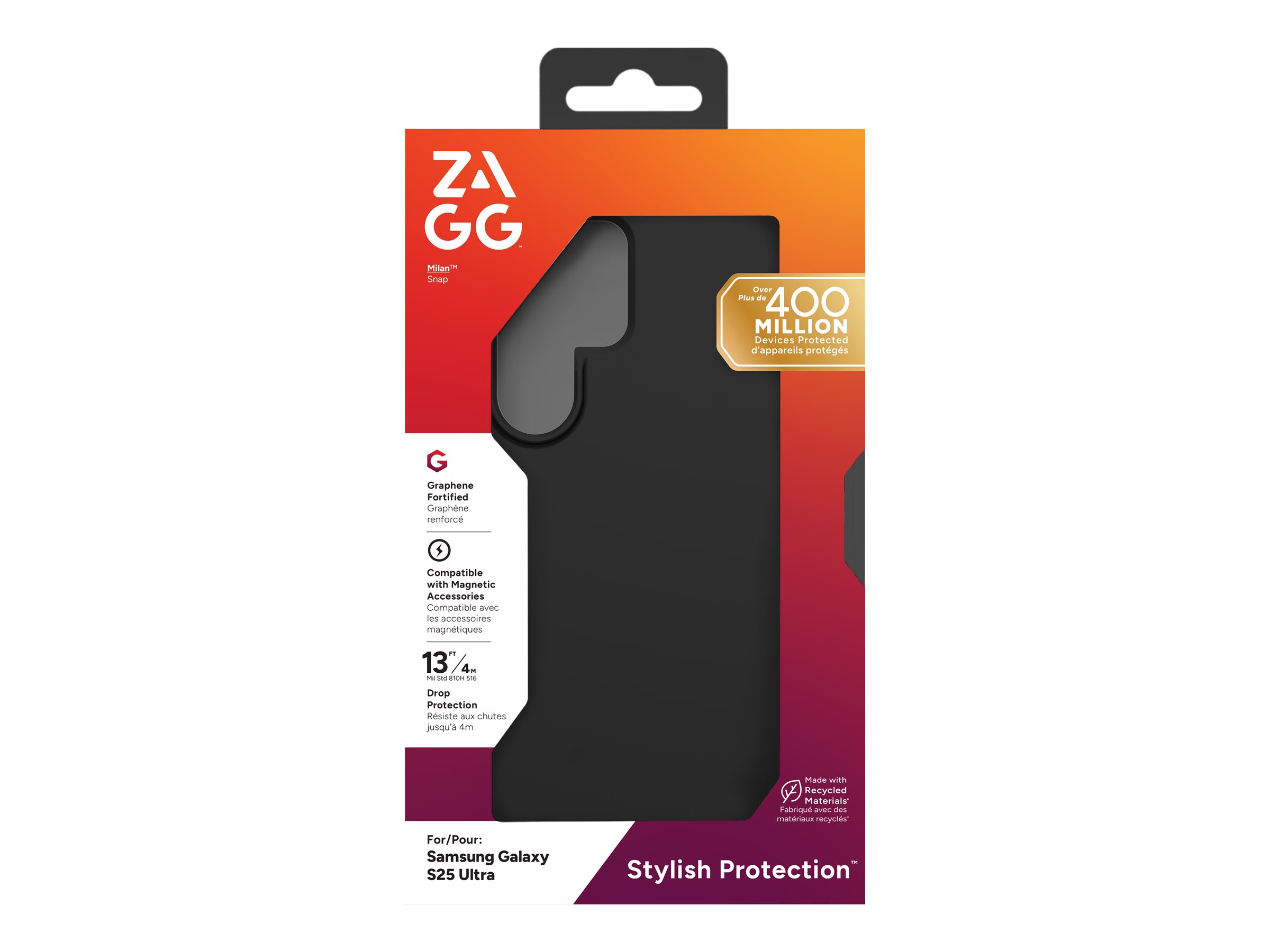 ZAGG Milan Snap Schutzhülle für Samsung Galaxy S25 Ultra 6,9″ Schwarz