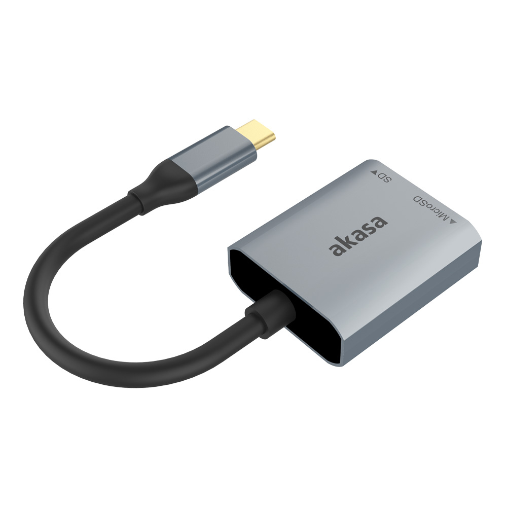 Akasa Kartenleser USB 3.2 Gen1 Type-C Dual Card Silber