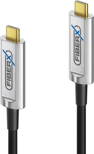 PureLink FiberX Series FX-I500 - USB-Kabel - USB-C (M) bis USB-C (M) - USB 3.1 Gen 2 / OM3 - 10 m - Active Optical Cable (AOC) - Schwarz - Sonderposten