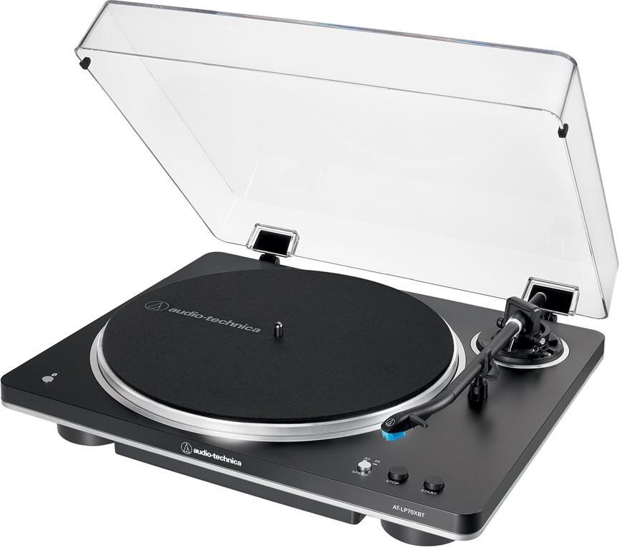 Audio-Technica AT-LP70XBT Plattenspieler Vollautomat Bluetooth Riemenantrieb Integrierter Phono-Vorverstärker Schwarz, Silber