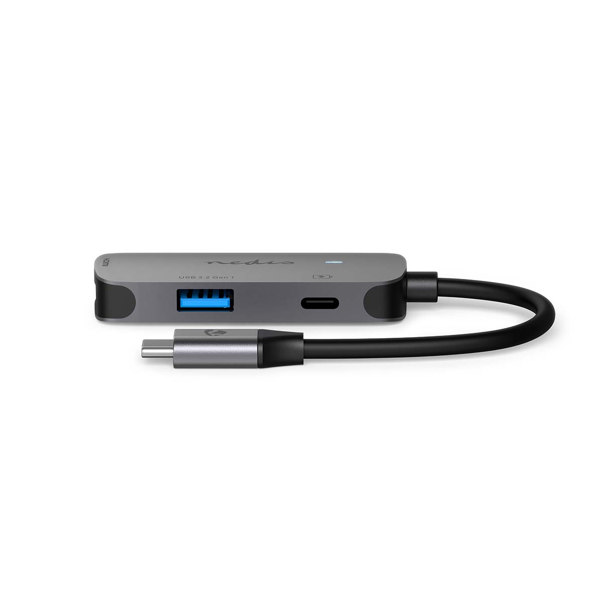 Nedis CCGB64230GY01 USB Multi-Port-Adapter USB-C HDMI USB-A USB-C 4K@30Hz Grau