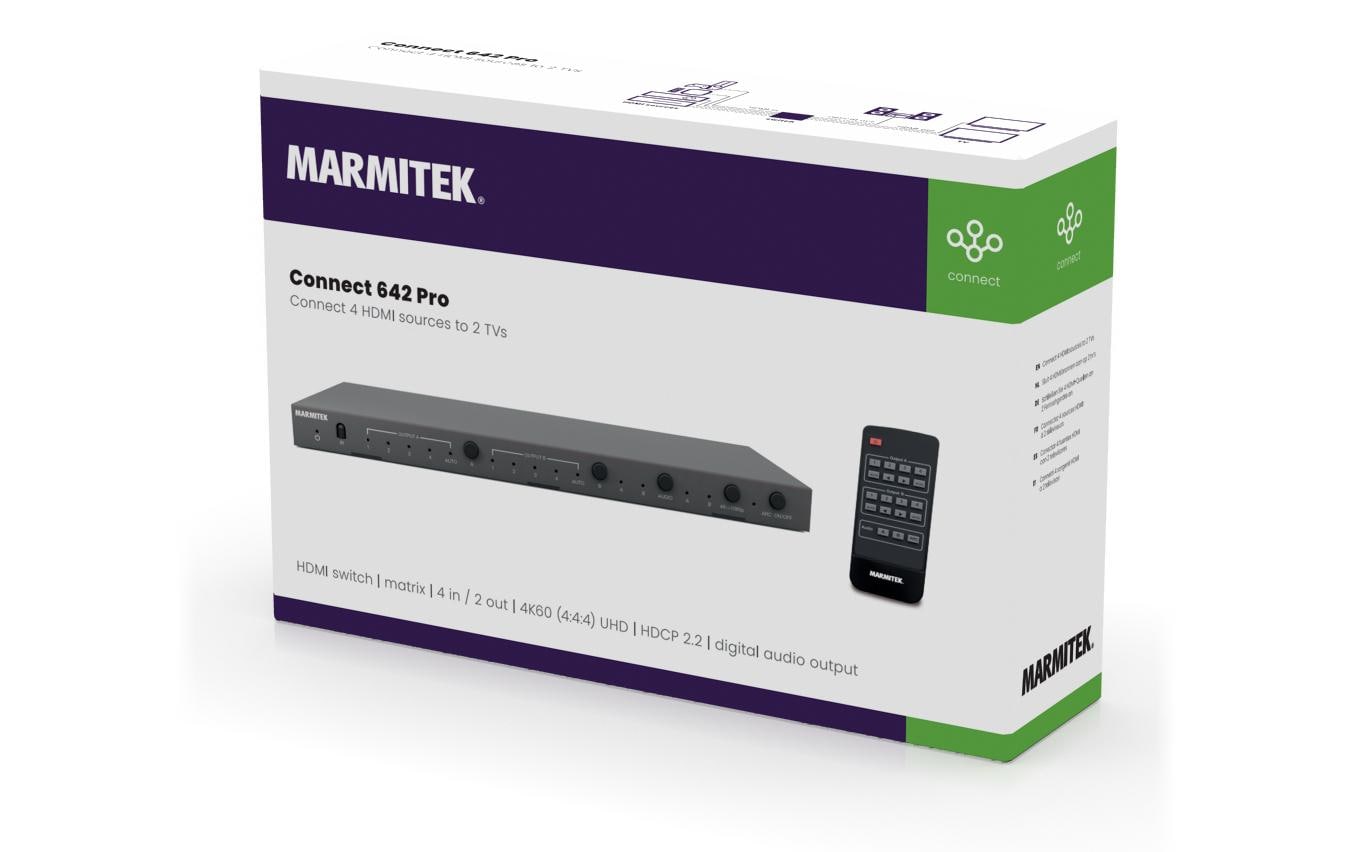 Marmitek Connect 642 Pro AV-Matrix-Umschalter 4K@60Hz 4x HDMI Eingang 2x HDMI Ausgang Schwarz