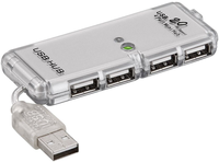 Microconnect USB-HUB2 Schnittstellen-Hub USB 2.0 480 Mbit/s Silber - Transparent (USB-HUB2)