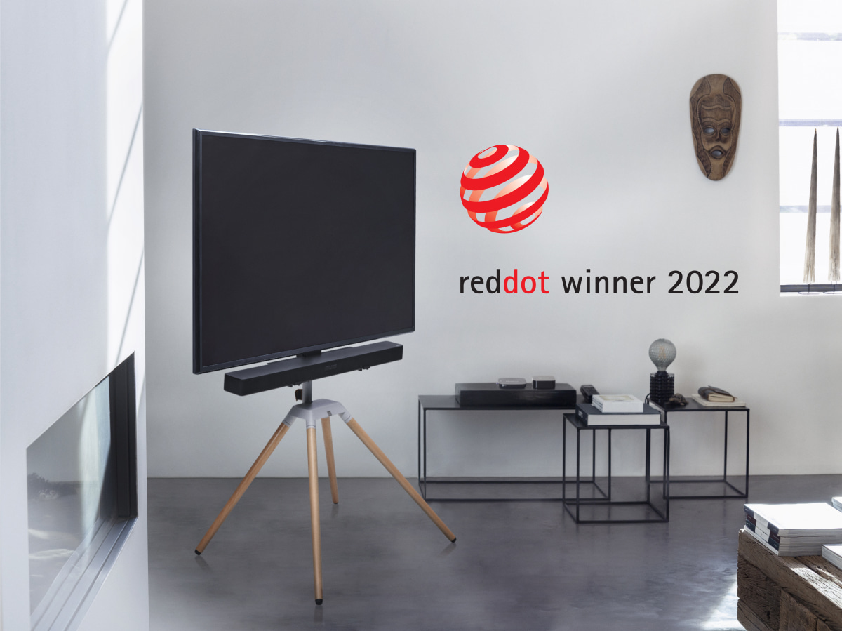One for All WM7476 Quadpod TV-Stativ 32-70" 360° drehbar Oak, Silbergrau