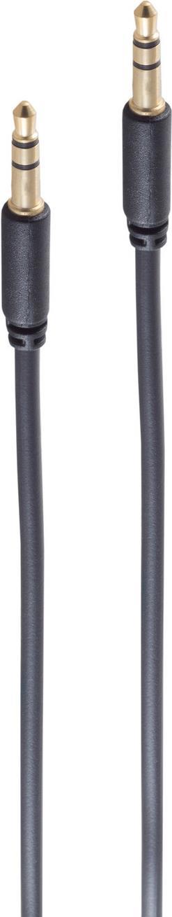 shiverpeaks ® BASIC-S--Super Slim Klinkenkabel -- 3,5mm Stereo Mini-Stecker auf 3,5mm Stereo Mini-Stecker, vergoldete Kontakte, 3 Pin, Rundkabel, schwarz, 1,5m (BS33981-S)