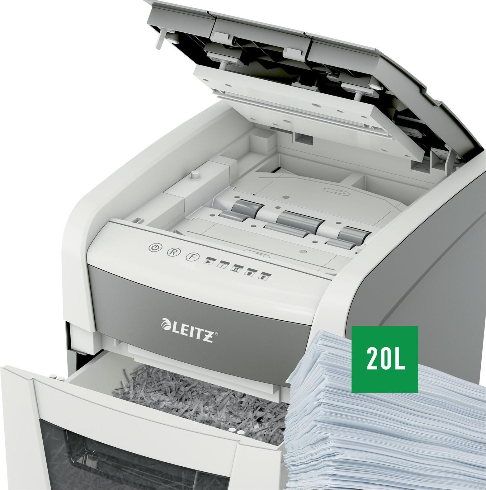 Leitz IQ Autofeed Small Office 50 Aktenvernichter Partikelschnitt 4 x 28 mm P-4 Weiß