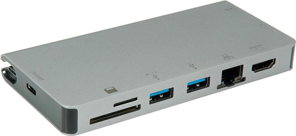 ROLINE 12.02.1022 Notebook-Dockingstation & Portreplikator Verkabelt USB 3.2 Gen 1 (3.1 Gen 1) Type-C Grau (12.02.1022)