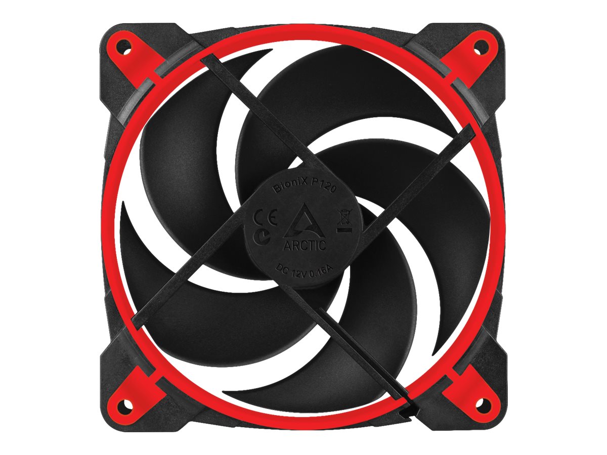 ARCTIC BioniX P120 Gehäuselüfter 120 mm PWM PST Schwarz, Rot